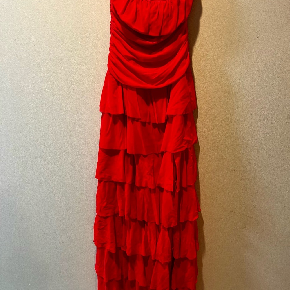 Lulu's Red Ruffle Tier Maxi Dress